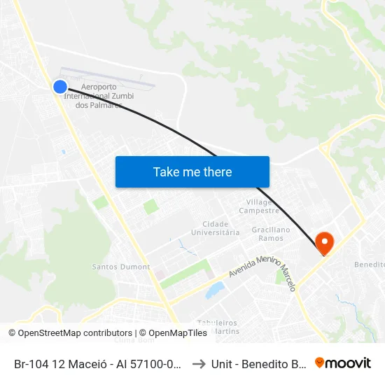 Br-104 12 Maceió - Al 57100-000 Brasil to Unit - Benedito Bentes map