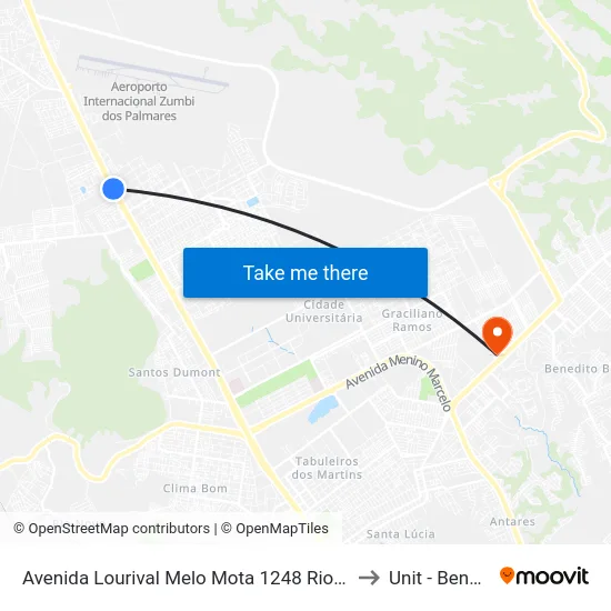 Avenida Lourival Melo Mota 1248 Rio Largo - Alagoas 57100-000 Brasil to Unit - Benedito Bentes map