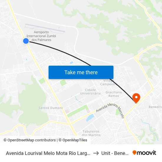 Avenida Lourival Melo Mota Rio Largo - Alagoas 57075-000 Brasil to Unit - Benedito Bentes map
