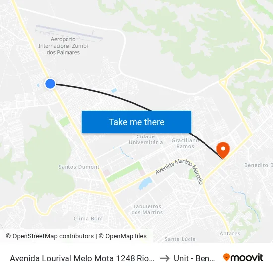 Avenida Lourival Melo Mota 1248 Rio Largo - Alagoas 57100-000 Brasil to Unit - Benedito Bentes map