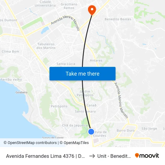 Avenida Fernandes Lima 4376 | Defensoria Pública to Unit - Benedito Bentes map