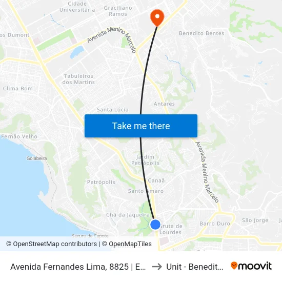 Avenida Fernandes Lima, 8825 | Equatorial Energia to Unit - Benedito Bentes map