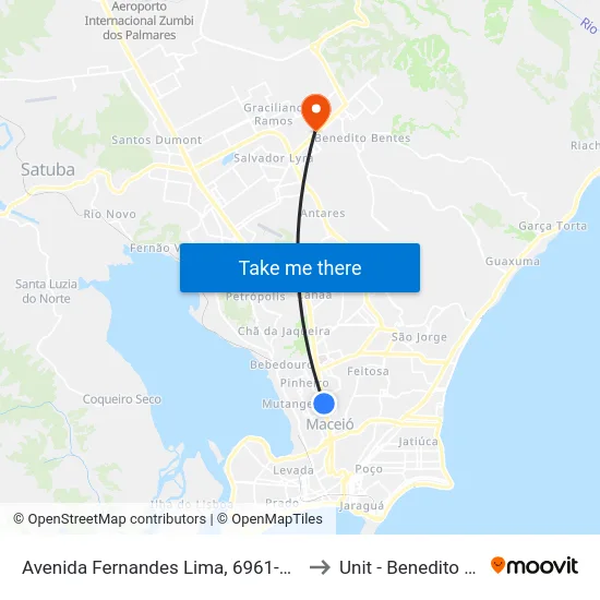 Avenida Fernandes Lima, 6961-7209 | Cepa to Unit - Benedito Bentes map