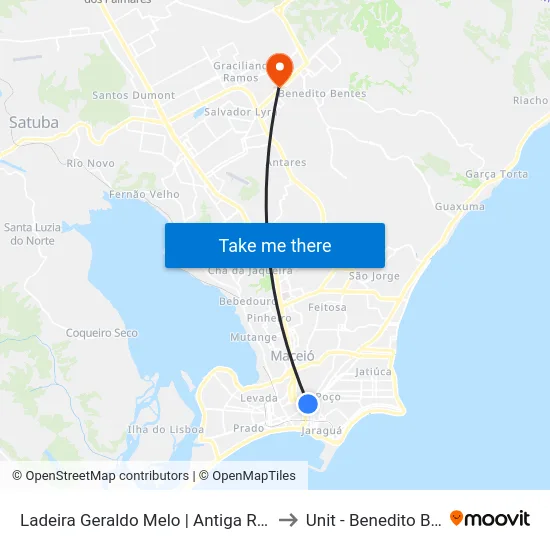 Ladeira Geraldo Melo | Antiga Rodoviária to Unit - Benedito Bentes map