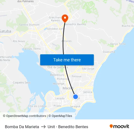 Bomba Da Marieta to Unit - Benedito Bentes map
