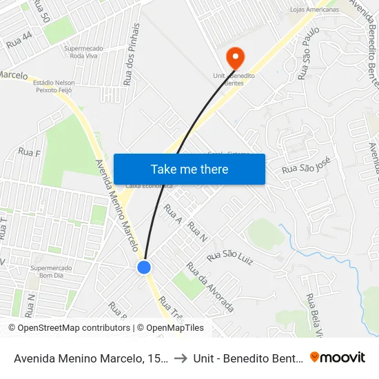Avenida Menino Marcelo, 1551 to Unit - Benedito Bentes map
