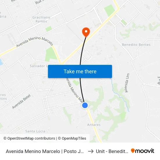 Avenida Menino Marcelo | Posto Jacutinga 5332-5472 to Unit - Benedito Bentes map