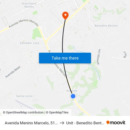 Avenida Menino Marcelo, 5148 to Unit - Benedito Bentes map