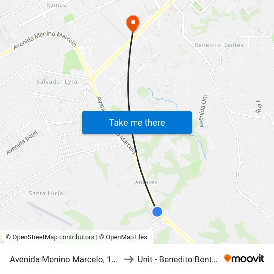 Avenida Menino Marcelo, 105 to Unit - Benedito Bentes map