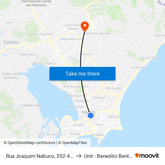 Rua Joaquim Nabuco, 352-450 to Unit - Benedito Bentes map