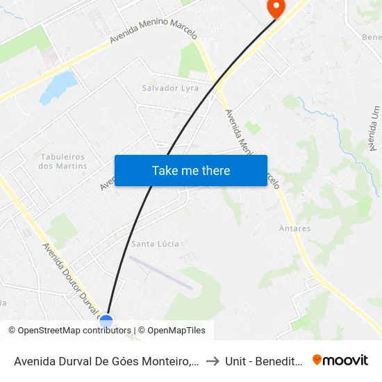 Avenida Durval De Góes Monteiro, 1742 | Brasilgás to Unit - Benedito Bentes map