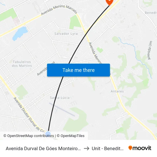 Avenida Durval De Góes Monteiro, 1237 | Tratoral to Unit - Benedito Bentes map