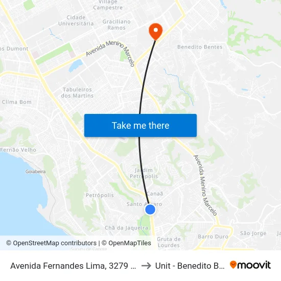 Avenida Fernandes Lima, 3279 | Facima to Unit - Benedito Bentes map