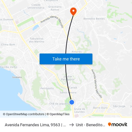 Avenida Fernandes Lima, 9563 | Walmart Farol to Unit - Benedito Bentes map