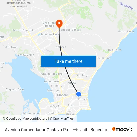 Avenida Comendador Gustavo Paiva, 1939-1947 to Unit - Benedito Bentes map