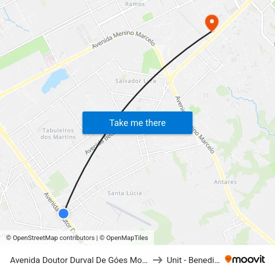 Avenida Doutor Durval De Góes Monteiro, 7625 | Piedade to Unit - Benedito Bentes map
