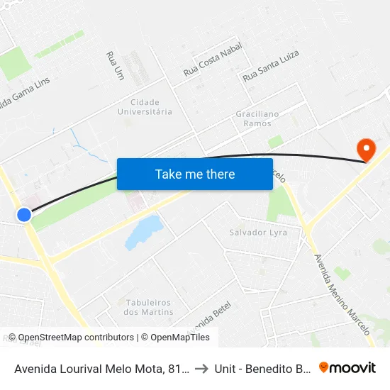 Avenida Lourival Melo Mota, 8154 | H.U to Unit - Benedito Bentes map
