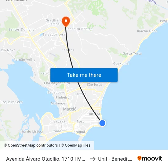 Avenida Álvaro Otacílio, 1710 | Maceió Mar Hotel to Unit - Benedito Bentes map