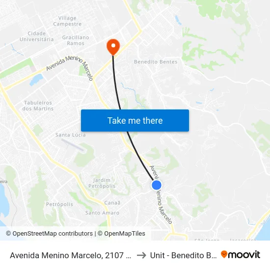 Avenida Menino Marcelo, 2107 | Ecopark to Unit - Benedito Bentes map