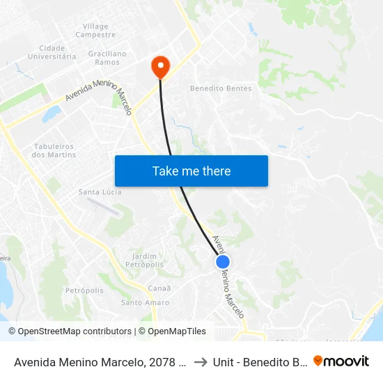 Avenida Menino Marcelo, 2078 | Ecopark to Unit - Benedito Bentes map