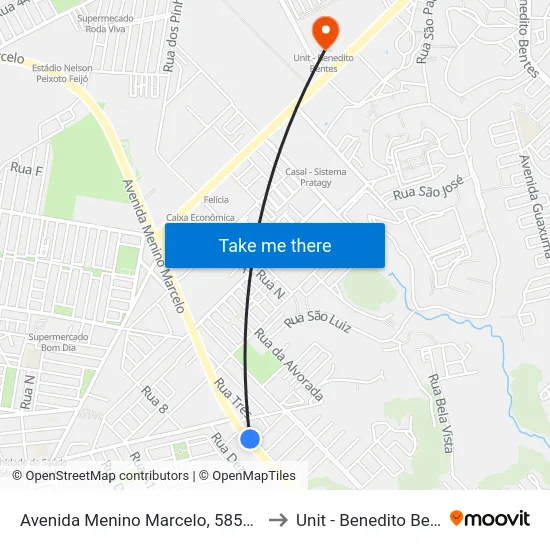 Avenida Menino Marcelo, 5850-5898 to Unit - Benedito Bentes map