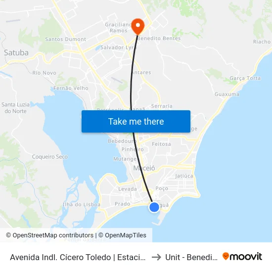 Avenida Indl. Cícero Toledo | Estacionamento Do Jaraguá to Unit - Benedito Bentes map