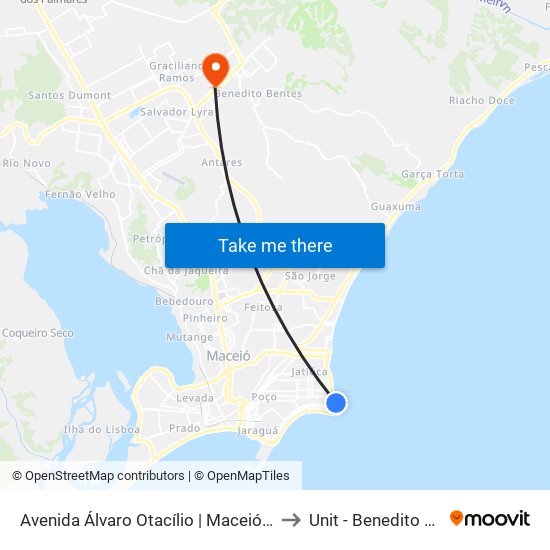 Avenida Álvaro Otacílio | Maceió Mar Hotel to Unit - Benedito Bentes map