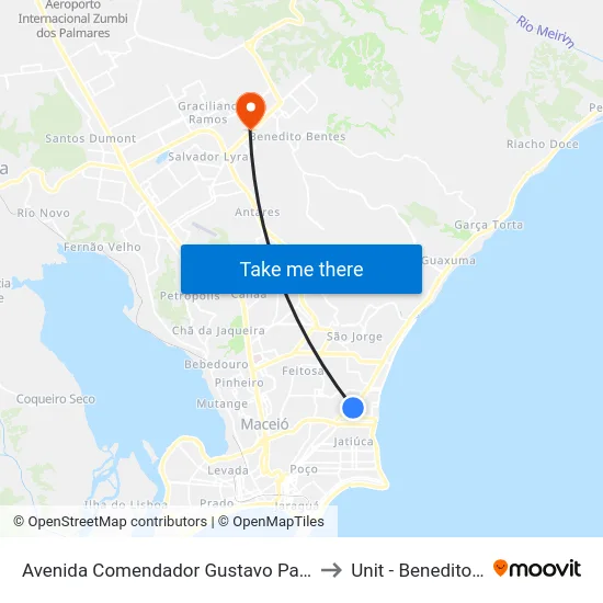 Avenida Comendador Gustavo Paiva, 2598-2642 to Unit - Benedito Bentes map