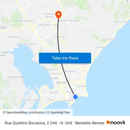 Rua Quintino Bocaiúva, 2-244 to Unit - Benedito Bentes map