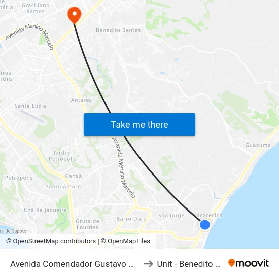 Avenida Comendador Gustavo Paiva, 2054 to Unit - Benedito Bentes map