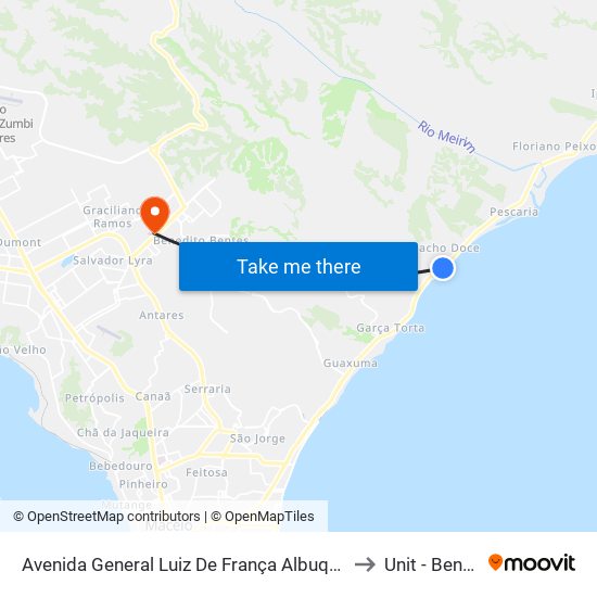 Avenida General Luiz De França Albuquerque, 128 | Mirante  (Sentido Litoral) to Unit - Benedito Bentes map