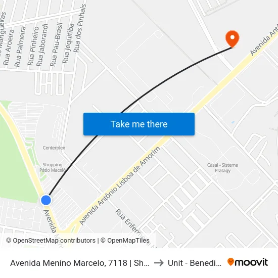 Avenida Menino Marcelo, 7118 | Shopping Pátio Maceió to Unit - Benedito Bentes map