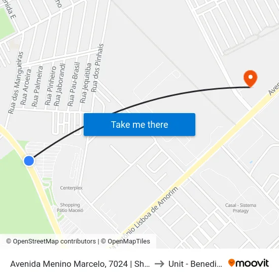 Avenida Menino Marcelo, 7024 | Shopping Pátio Maceió to Unit - Benedito Bentes map