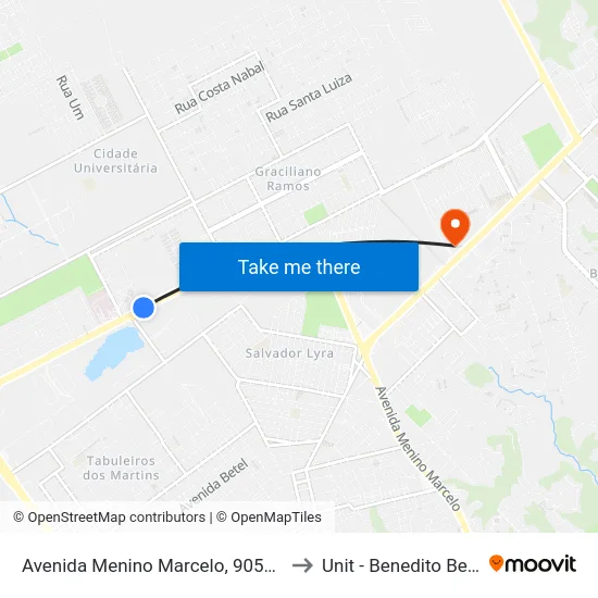 Avenida Menino Marcelo, 9050-9360 to Unit - Benedito Bentes map