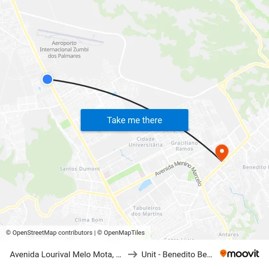 Avenida Lourival Melo Mota, 5151 to Unit - Benedito Bentes map