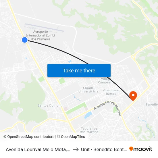 Avenida Lourival Melo Mota, 12 to Unit - Benedito Bentes map