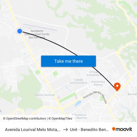 Avenida Lourival Melo Mota, 12 to Unit - Benedito Bentes map