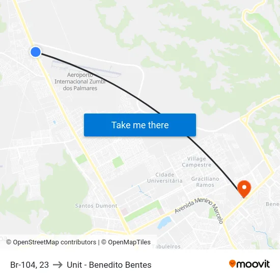 Br-104, 23 to Unit - Benedito Bentes map