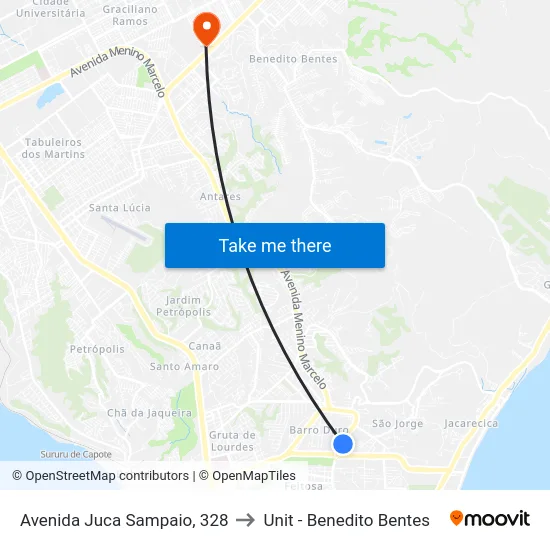 Avenida Juca Sampaio, 328 to Unit - Benedito Bentes map