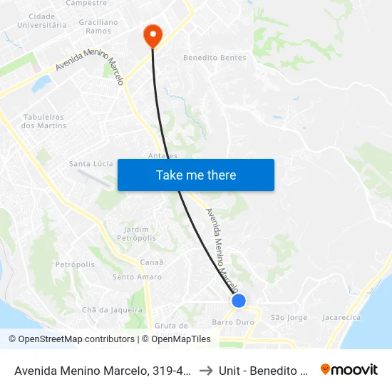 Avenida Menino Marcelo, 319-463 | Assaí to Unit - Benedito Bentes map