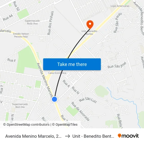 Avenida Menino Marcelo, 278 to Unit - Benedito Bentes map