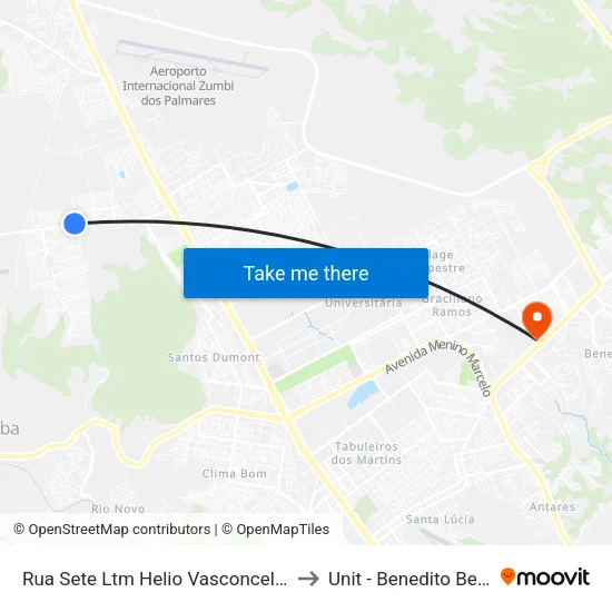 Rua Sete Ltm Helio Vasconcelos, 85 to Unit - Benedito Bentes map