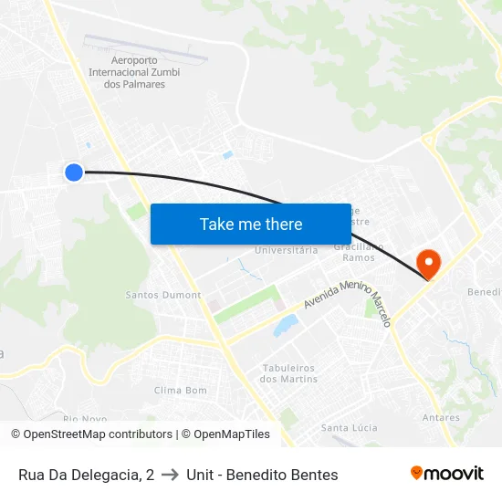 Rua Da Delegacia, 2 to Unit - Benedito Bentes map