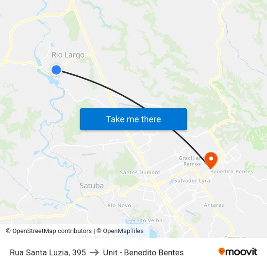 Rua Santa Luzia, 395 to Unit - Benedito Bentes map