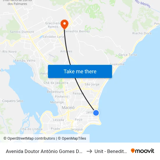 Avenida Doutor Antônio Gomes De Barros, 123-219 to Unit - Benedito Bentes map