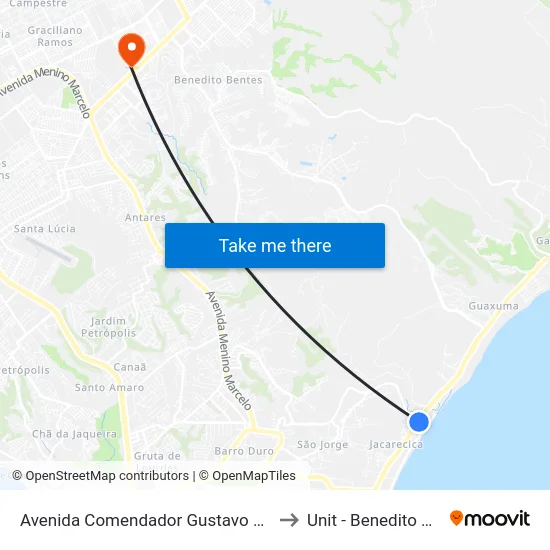 Avenida Comendador Gustavo Paiva, 100 to Unit - Benedito Bentes map