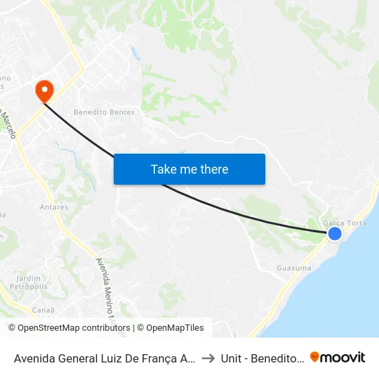 Avenida General Luiz De França Albuquerque, 48 to Unit - Benedito Bentes map