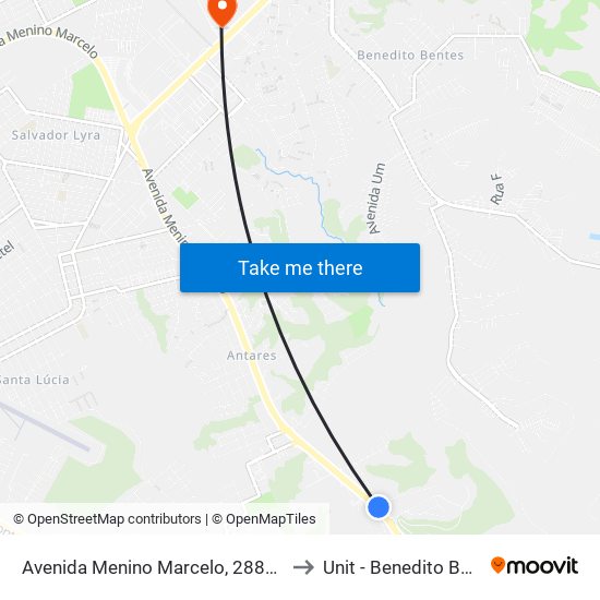 Avenida Menino Marcelo, 2884-3018 to Unit - Benedito Bentes map