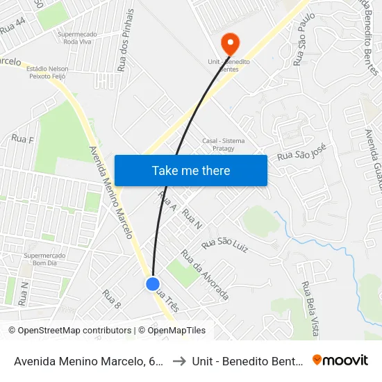Avenida Menino Marcelo, 642 to Unit - Benedito Bentes map