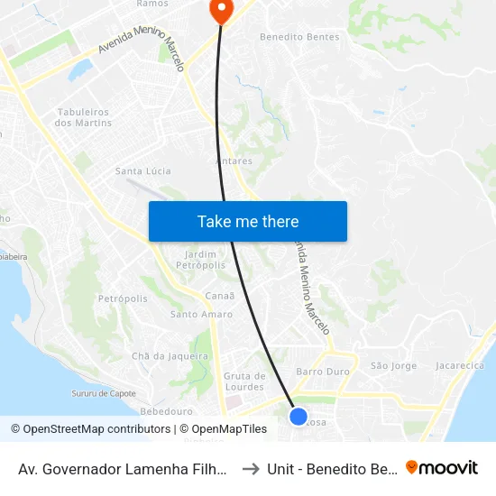 Av. Governador Lamenha Filho, 2057 to Unit - Benedito Bentes map